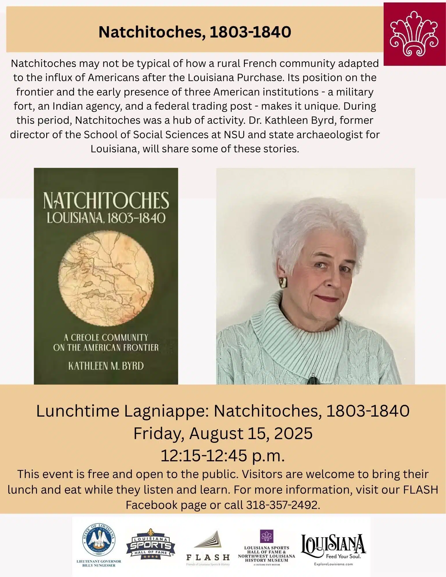 Byrd Lunchtime Lagniappe Natchitoches 1803 to 1840